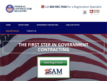 Tablet Screenshot of federalcontractorregistry.com